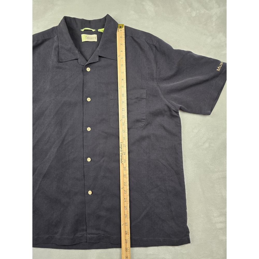 Cubavera Button Up Shirt Mens XL Black Mumm Napa Hawaiian Rayon Blend Pocket - Picture 5 of 7